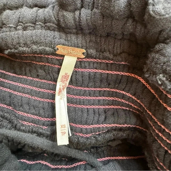 New Free People Real Love Embroidered Dress Maxi Summer Black Pink - Picture 13 of 17